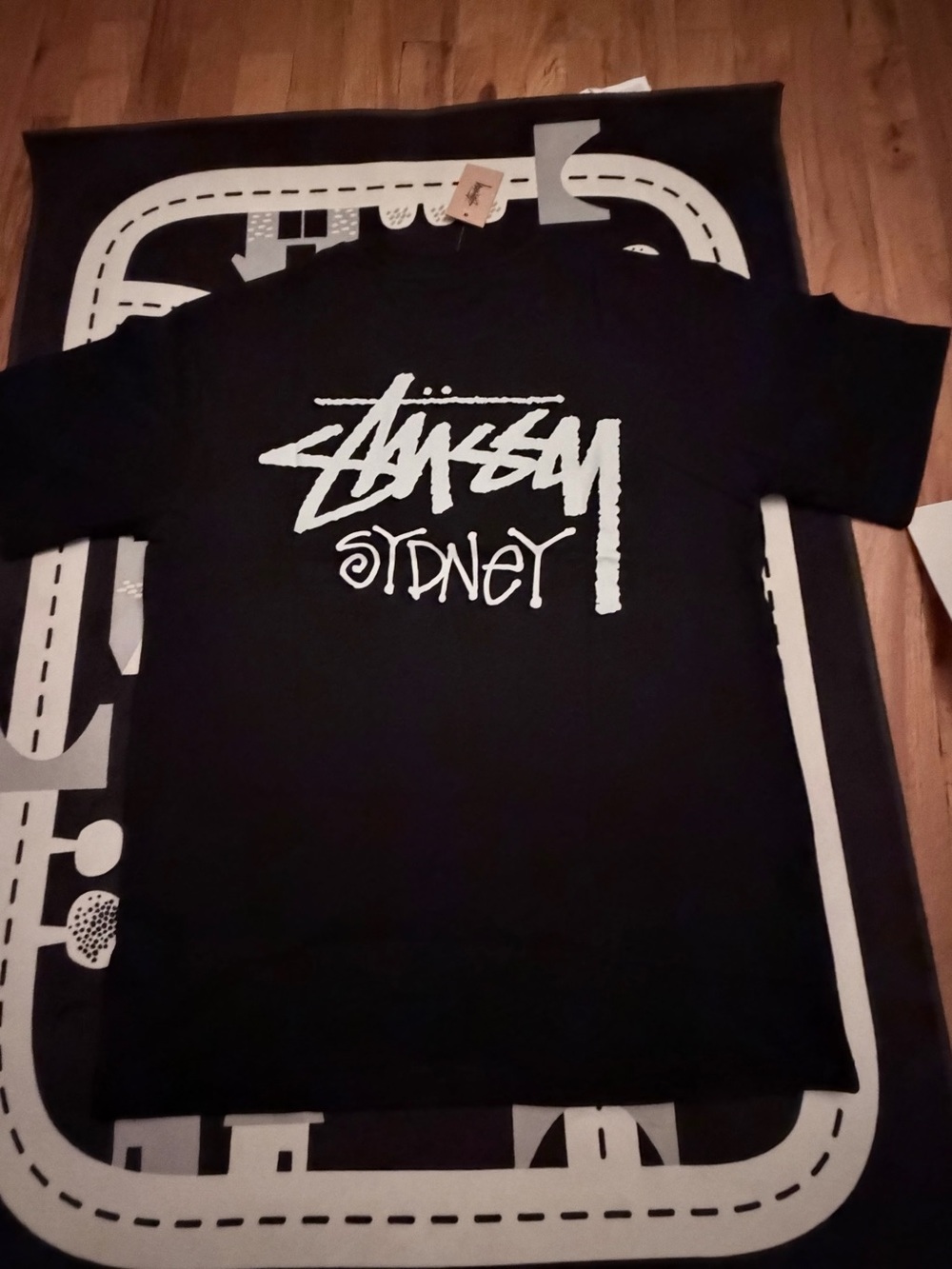 Stüssy Sydney Black Graphic Tee Size M